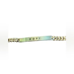 Gold tone Bracelet with 'Hope' Engraving VGUC